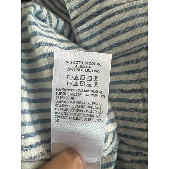 Lucky Brand Y2K Women's High Waist Linen Blend Casual Shorts Striped Size 24 - Picture 3 of 4